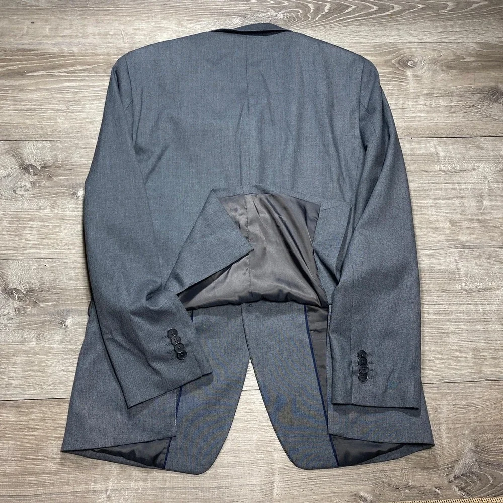 Banana Republic Jacket Mens 40R Gray Slim Fit Sharkskin Blazer Sport‎ Coat Suit